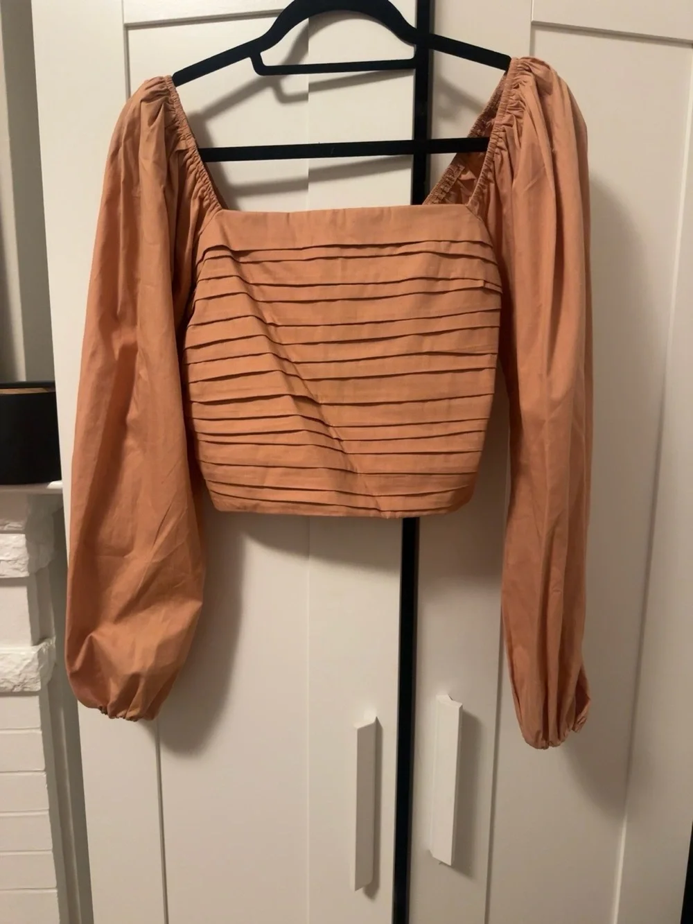 Abercrombie & Fitch Peach Square Neck Puff Sleeve Top Size S